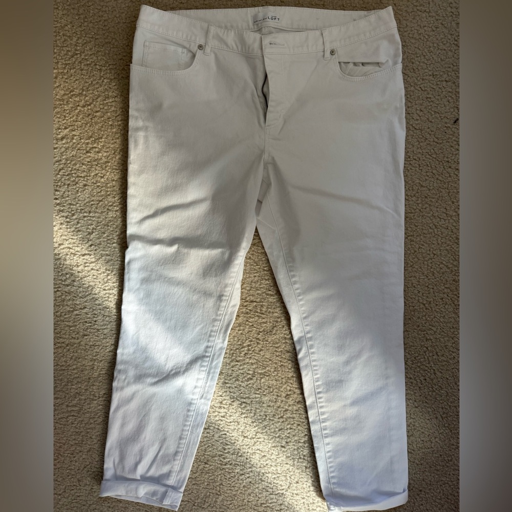 Women's White Loft relaxed skinny jeans - size 14 - Picture 2 of 6
